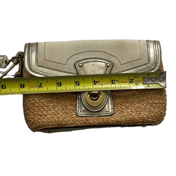Vintage Coach Straw Woven Wrist Handbag - Picture 8 of 9